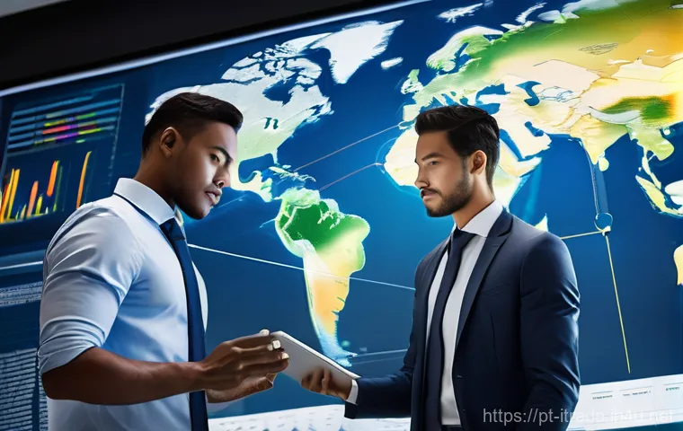 무역전문가로서성공하는법 - **Prompt: Global Data Analysts at Work**
"A vibrant and diverse team of young business professio...