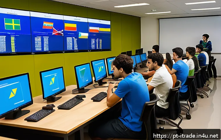 국제무역과정추천 - A professional classroom setting in Brazil with diverse young adults attentively learning internatio...